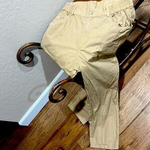 Like New Mofiz Casual 100% Cotton Khaki Lightweight Pants with stretch waistband